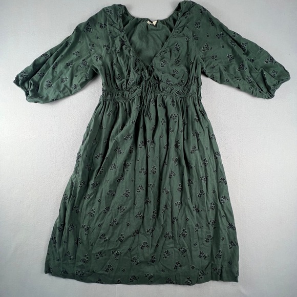 Universal Thread Dresses & Skirts - Universal Thread Midi Dress Womens XXL Green Floral Linen Blend Boho Cottagecore
